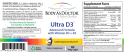Ultra D3 advanced vitamin D+K formula, 60 cap product label